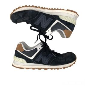 New Balance 574 Black Suede Sneakers